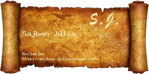 Sajben Júlia névjegykártya